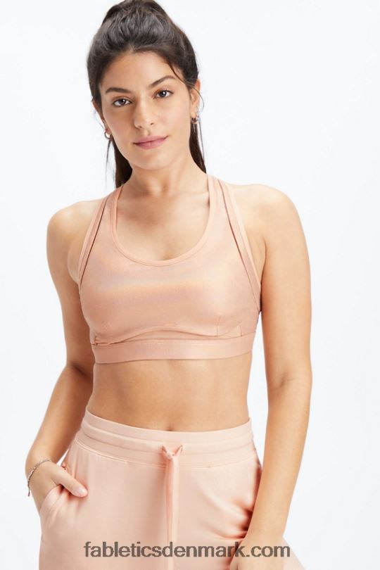 Fabletics Kvinder belle iriserende justerbar, kraftig sports-bh PNX2T1402 lyserød nuance glans