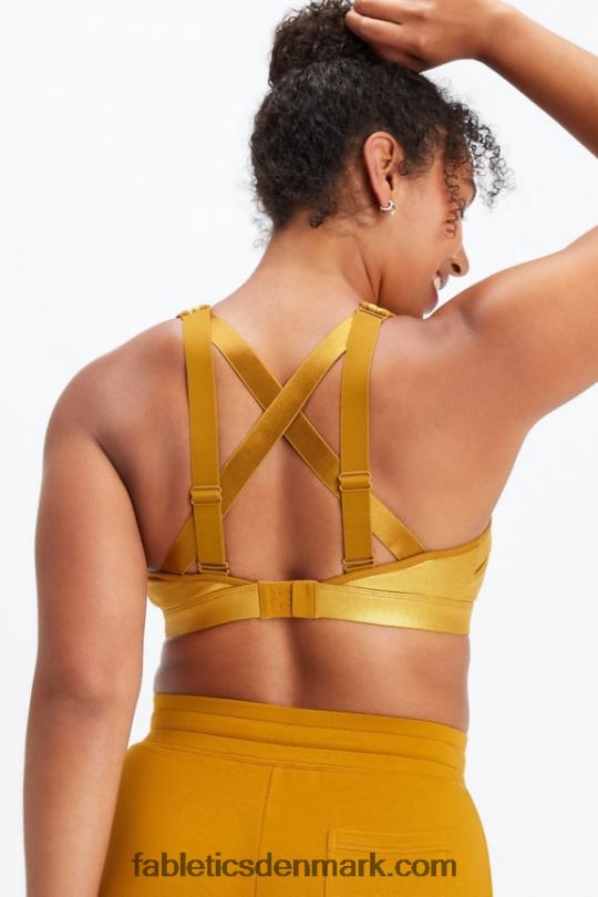 Fabletics Kvinder belle iriserende justerbar, kraftig sports-bh PNX2T1403 mørk bronze glans
