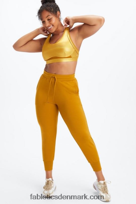 Fabletics Kvinder belle iriserende justerbar, kraftig sports-bh PNX2T1403 mørk bronze glans