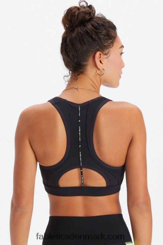 Fabletics Kvinder belle racerback kraftig sports-bh PNX2T1396 sort