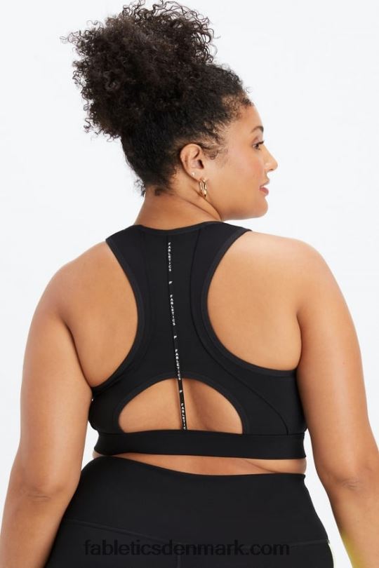 Fabletics Kvinder belle racerback kraftig sports-bh PNX2T1397 sort