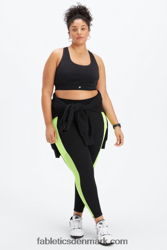 Fabletics Kvinder belle racerback kraftig sports-bh PNX2T1397 sort