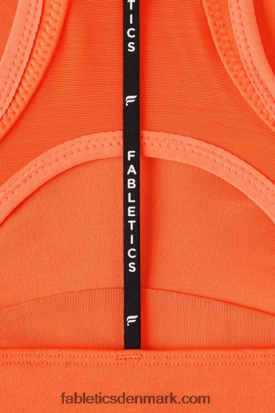 Fabletics Kvinder belle racerback sports-bh med høj slagkraft PNX2T1394 passion orange