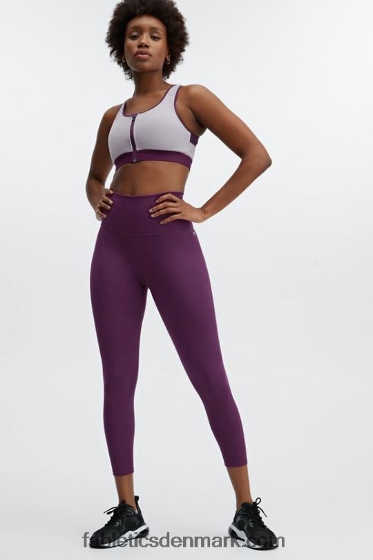 Fabletics Kvinder elsie sports-bh med lynlås foran PNX2T1422 grå violet/mørk aubergine