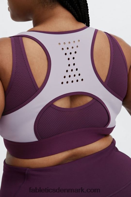 Fabletics Kvinder elsie sports-bh med lynlås foran PNX2T1423 grå violet/mørk aubergine