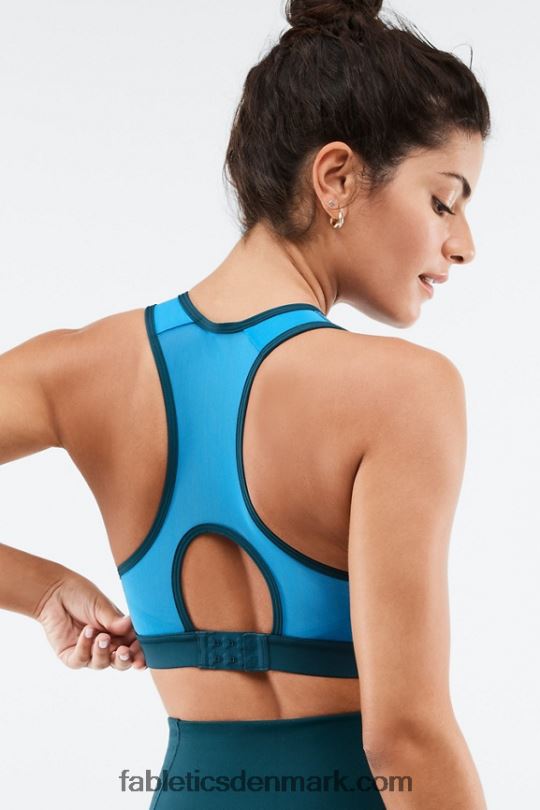 Fabletics Kvinder lyn lynlås foran kraftig sports-bh PNX2T1426 midnatsbølge/atlantis