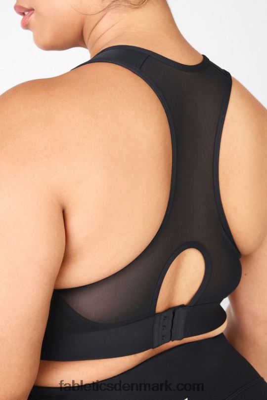 Fabletics Kvinder lyn lynlås foran kraftig sports-bh PNX2T1428 sort