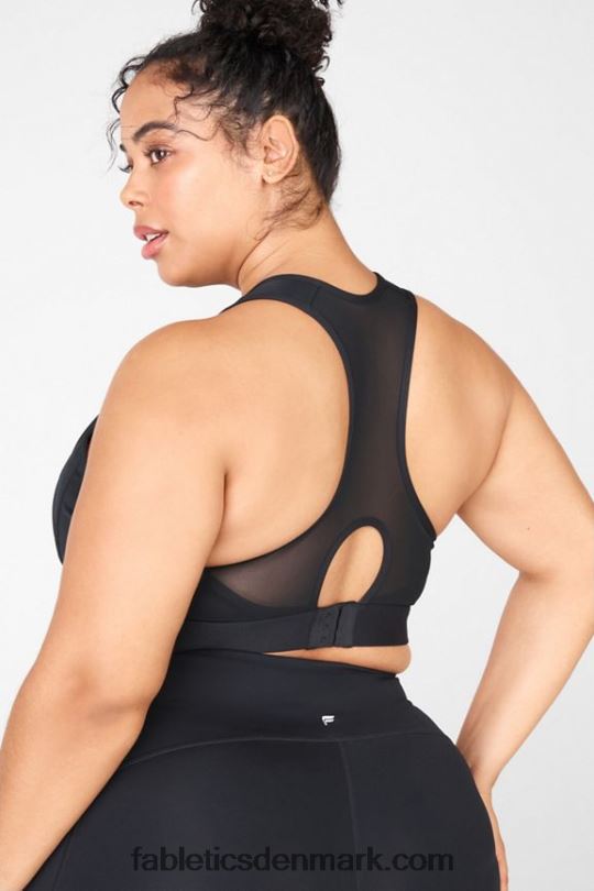Fabletics Kvinder lyn lynlås foran kraftig sports-bh PNX2T1428 sort