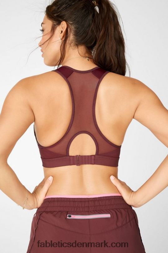 Fabletics Kvinder lyn lynlås foran kraftig sports-bh PNX2T1448 rust