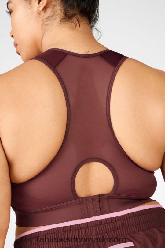 Fabletics Kvinder lyn lynlås foran kraftig sports-bh PNX2T1449 rust