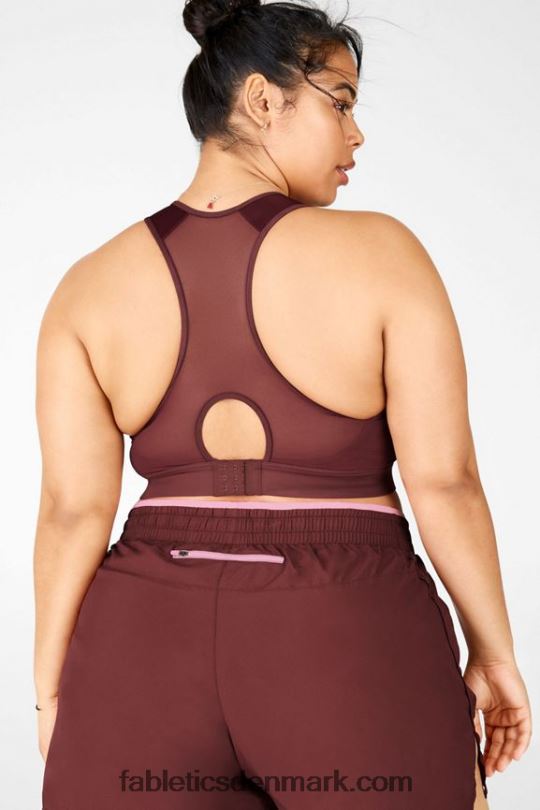 Fabletics Kvinder lyn lynlås foran kraftig sports-bh PNX2T1449 rust