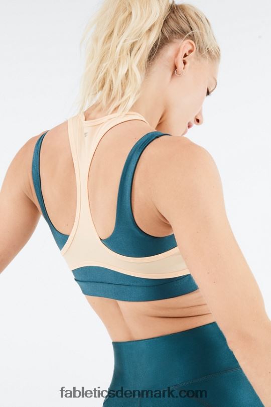 Fabletics Kvinder madison kraftig sports-bh PNX2T1424 midnatsbølgeskin/solopgang
