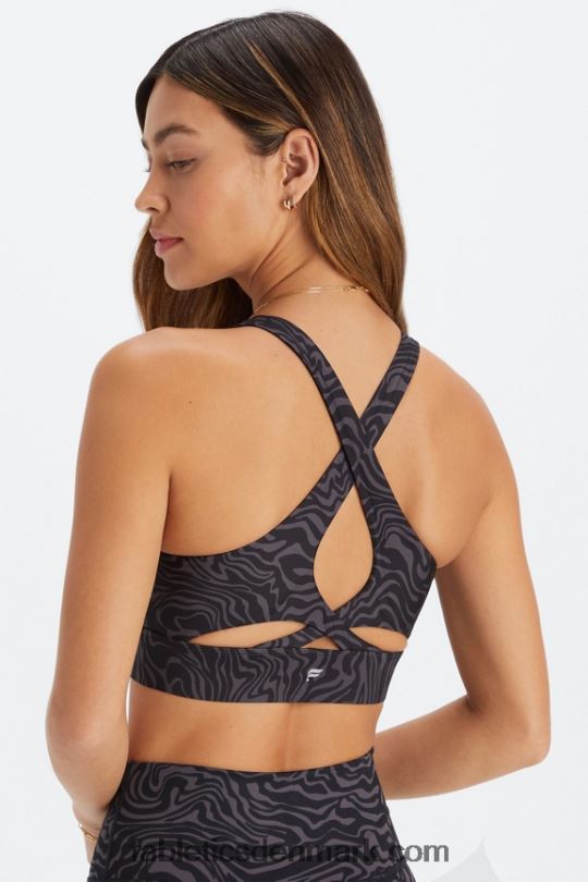 Fabletics Kvinder no-bounce sports-bh 90 PNX2T1339 tinmarmoreret zebra