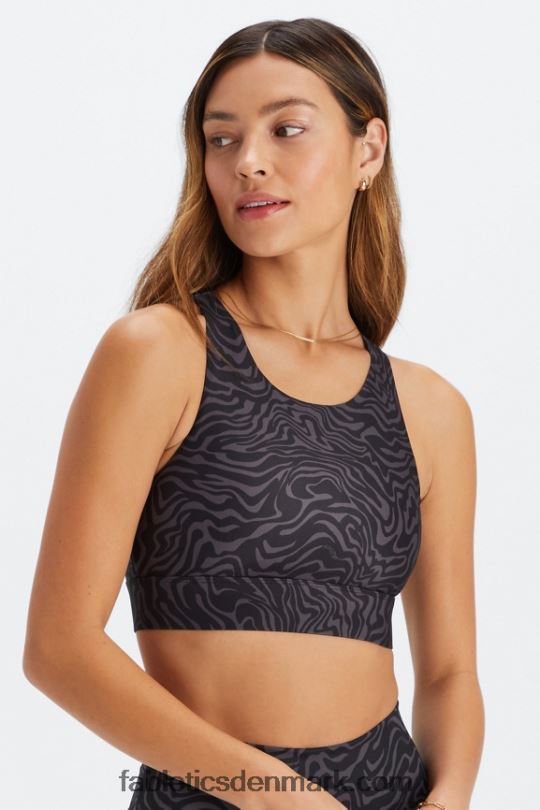 Fabletics Kvinder no-bounce sports-bh 90 PNX2T1339 tinmarmoreret zebra