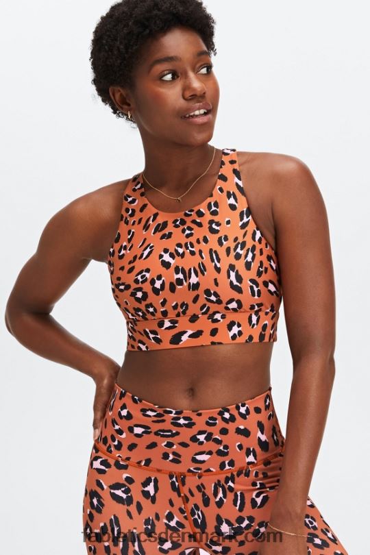 Fabletics Kvinder no-bounce sports-bh 92 PNX2T1349 brændt okker bølget løve