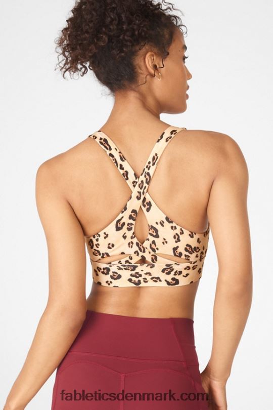 Fabletics Kvinder no-bounce sports-bh 94 PNX2T1358 ørkenleopard