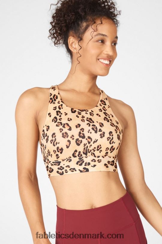 Fabletics Kvinder no-bounce sports-bh 94 PNX2T1358 ørkenleopard