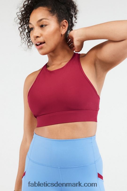 Fabletics Kvinder siena kraftig sports-bh PNX2T1433 kirsebær brast