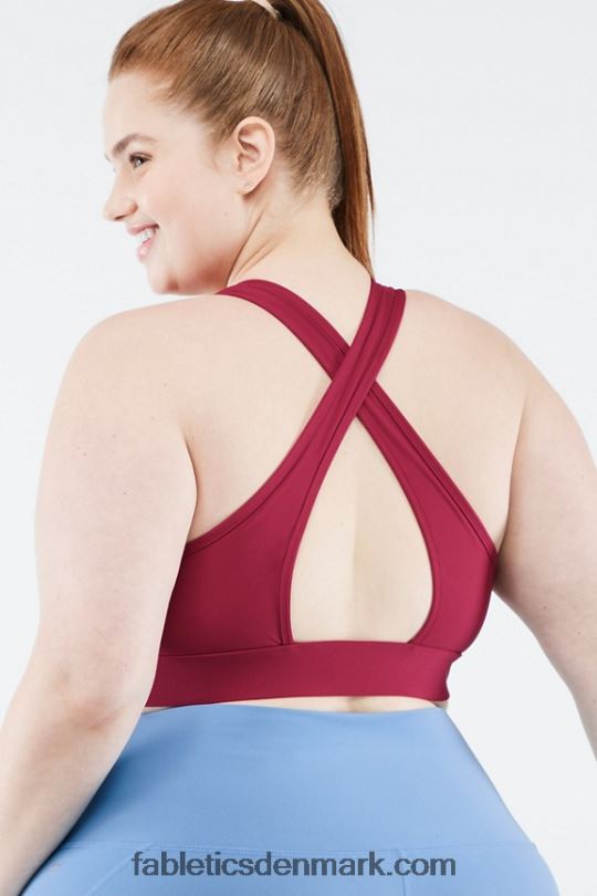 Fabletics Kvinder siena kraftig sports-bh PNX2T1434 kirsebær brast