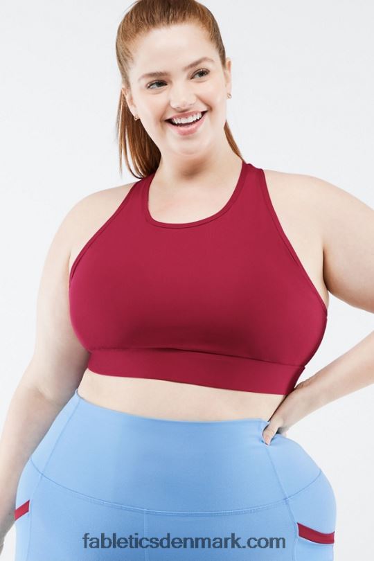 Fabletics Kvinder siena kraftig sports-bh PNX2T1434 kirsebær brast