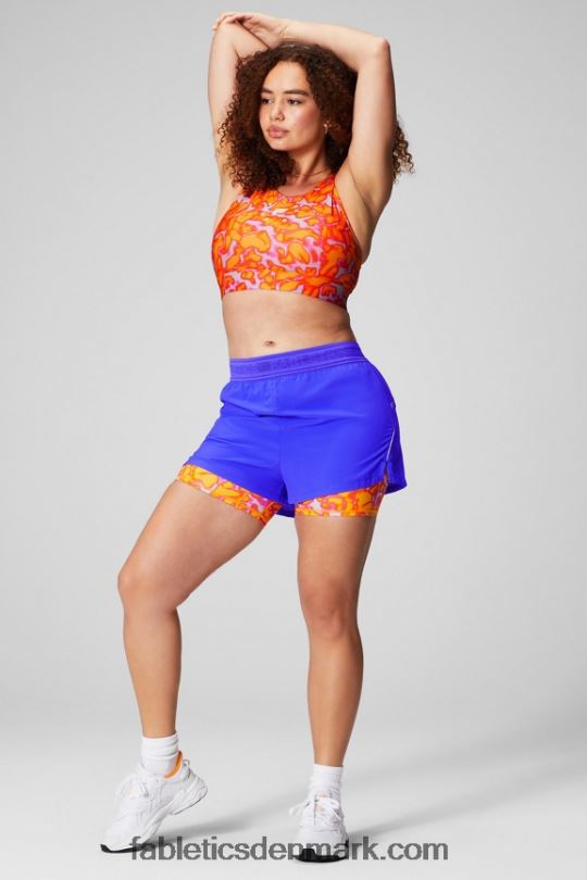 Fabletics Kvinder trinity high impact sports bh 95 PNX2T1363 pink undslippe sommergalskab/eftermiddagssol/grafik