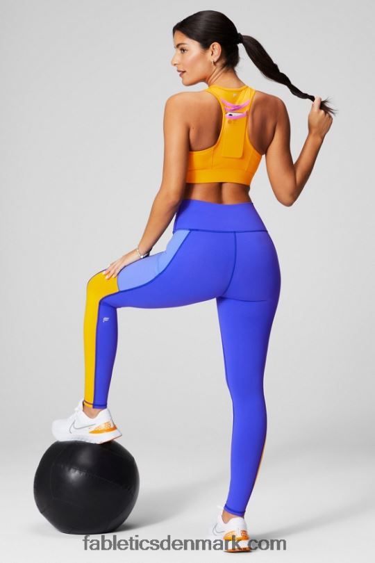 Fabletics Kvinder trinity high impact sports bh 95 PNX2T1364 eftermiddagssol/lyserød flugt/grafik