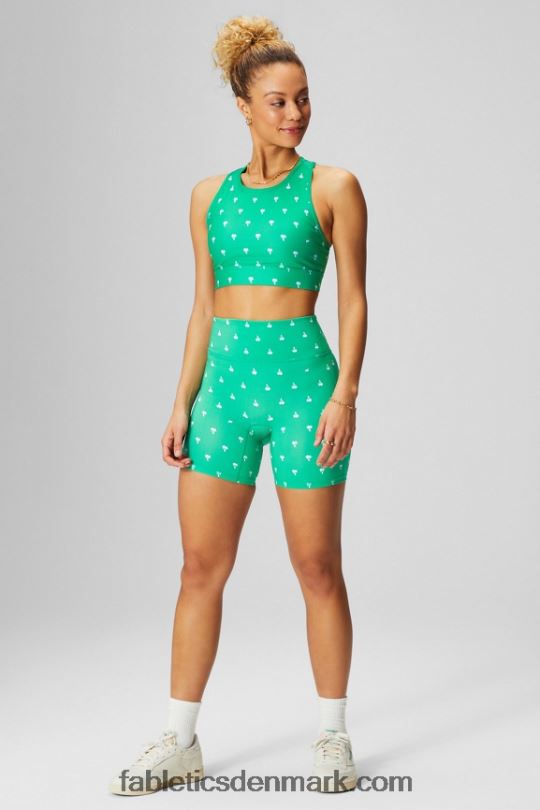 Fabletics Kvinder trinity high impact sports bh 96 PNX2T1367 heldig grøn palme/klassisk hvid