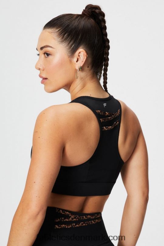 Fabletics Kvinder trinity high impact sports bh 96 PNX2T1369 sort/bølget gepard