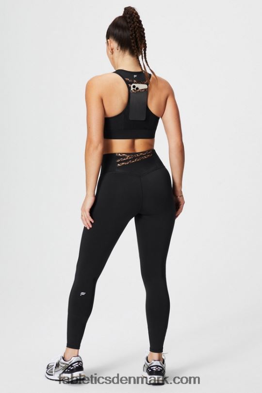Fabletics Kvinder trinity high impact sports bh 96 PNX2T1369 sort/bølget gepard