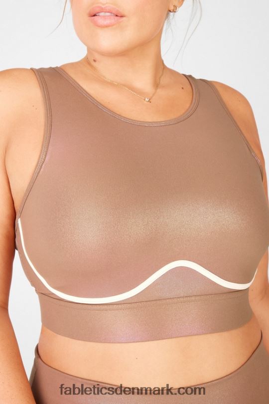 Fabletics Kvinder blaar cross back medium effekt glans sports bh PNX2T1921 iriserende mokka/sandklit