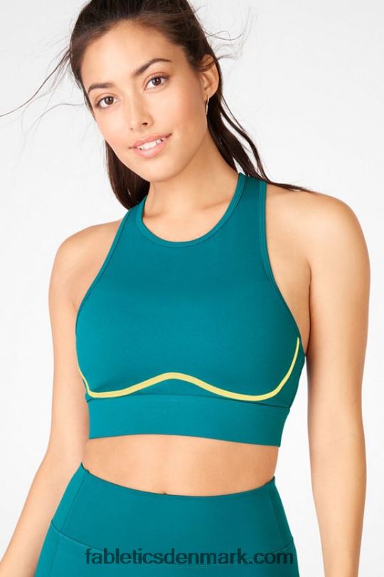 Fabletics Kvinder blaar cross back medium impact sports bh PNX2T1886 fjord/limonade