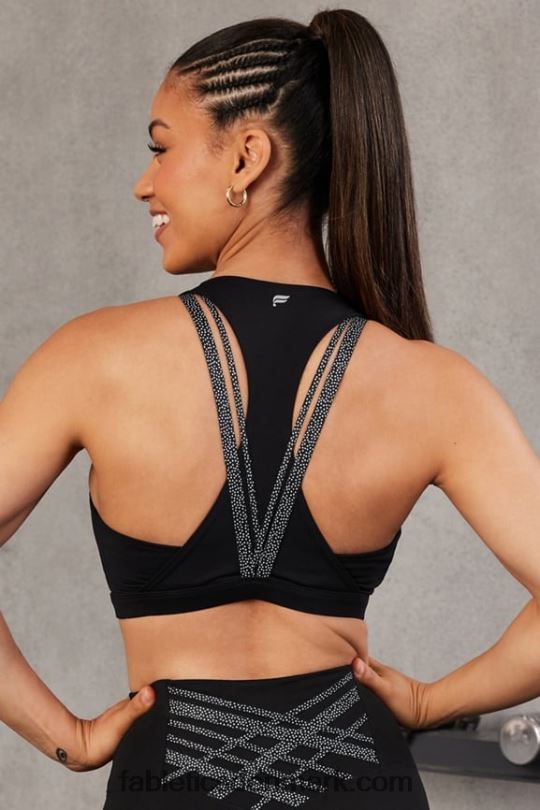 Fabletics Kvinder boost medium impact sports bh 119 PNX2T1776 sort/mikro prik