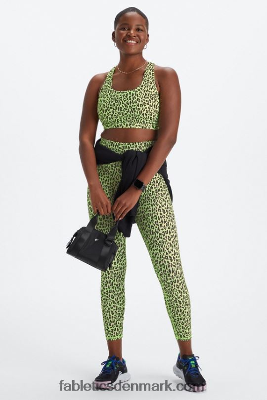 Fabletics Kvinder boost medium impact sports bh 119 PNX2T1778 highlighter bølget gepard/marmoreret zebra