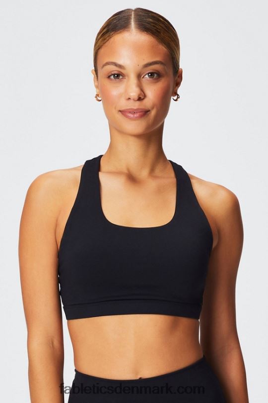 Fabletics Kvinder boost medium impact sports bh 119 PNX2T1780 sort/highlighter bølget gepard