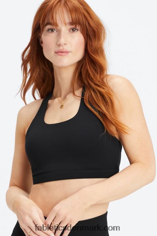 Fabletics Kvinder boost medium impact sports bh 120 PNX2T1781 sort/reflekterende sølv