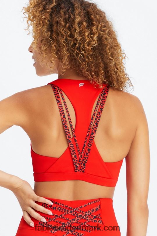 Fabletics Kvinder boost medium impact sports bh 120 PNX2T1785 elektrisk kirsebær/elektrisk kirsebær mini leopard