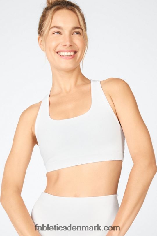 Fabletics Kvinder boost medium impact sports bh 124 PNX2T1804 hvid/citrondråbe/orange sorbet