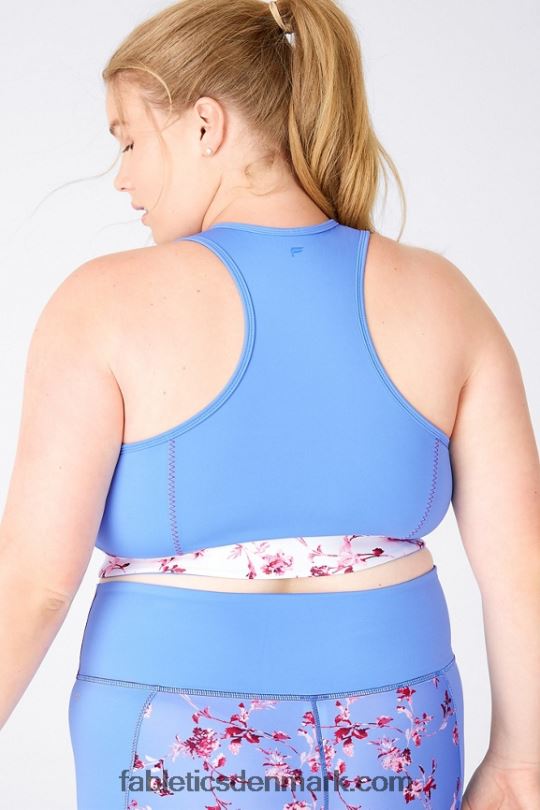 Fabletics Kvinder claire midi sports-bh med medium slagkraft PNX2T1936 krystal blå/hvid blomst