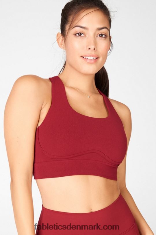 Fabletics Kvinder freya sculptknit sports-bh PNX2T1899 mursten/mandarin