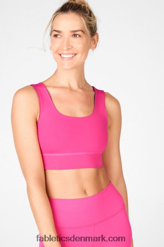 Fabletics Kvinder harlow vendbar sports-bh med medium slagkraft PNX2T1871 blå nova/plys pink