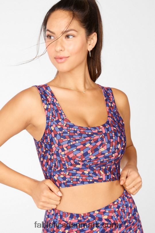 Fabletics Kvinder harlow vendbar sports-bh med medium slagkraft PNX2T1872 marine krystal/driftlandskab