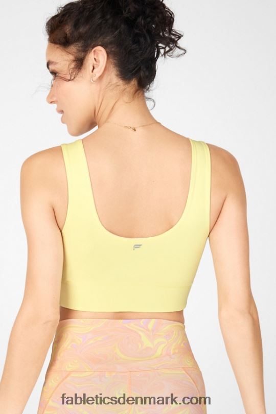 Fabletics Kvinder harlow vendbar sports-bh med medium slagkraft PNX2T1874 marmor/citroncreme