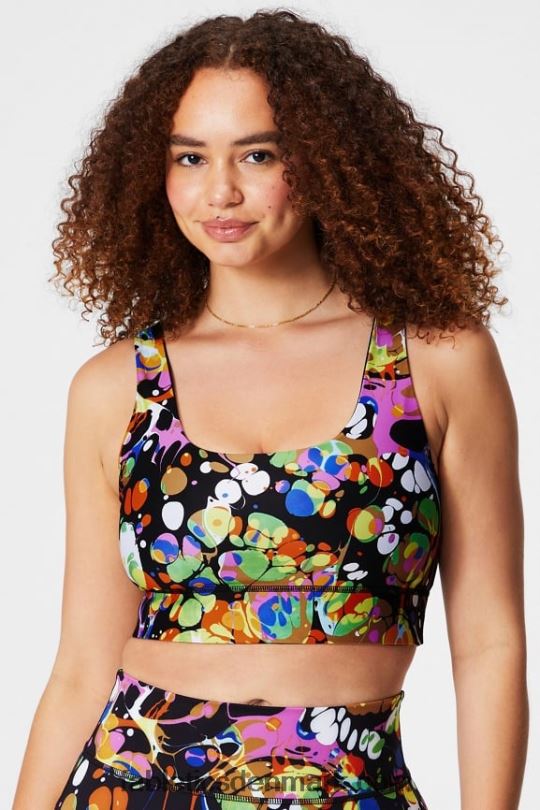 Fabletics Kvinder harlyn midi sports-bh med medium slagkraft PNX2T1849 sort kalejdoskopisk/sort