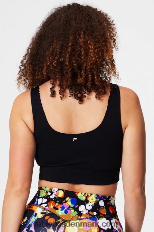 Fabletics Kvinder harlyn midi sports-bh med medium slagkraft PNX2T1849 sort kalejdoskopisk/sort