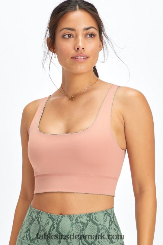 Fabletics Kvinder harlyn midi sports-bh med medium slagkraft PNX2T1851 kaktus slange/pink canyon