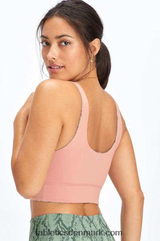Fabletics Kvinder harlyn midi sports-bh med medium slagkraft PNX2T1851 kaktus slange/pink canyon