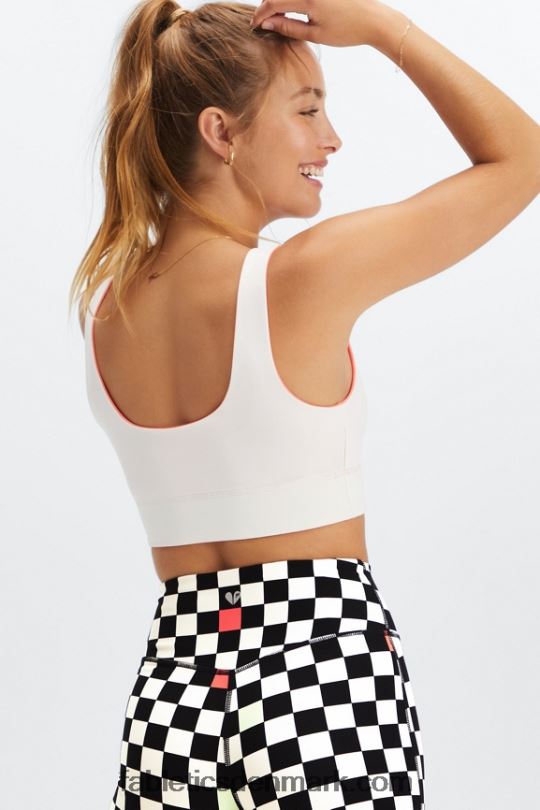 Fabletics Kvinder harlyn midi sports-bh med medium slagkraft PNX2T1854 orange flamme/silke
