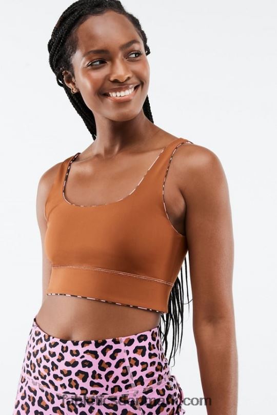 Fabletics Kvinder harlyn midi sports-bh med medium slagkraft PNX2T1856 lys rose meru/teaktræ
