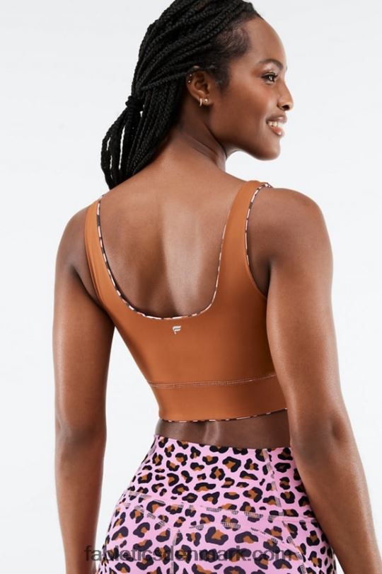 Fabletics Kvinder harlyn midi sports-bh med medium slagkraft PNX2T1856 lys rose meru/teaktræ