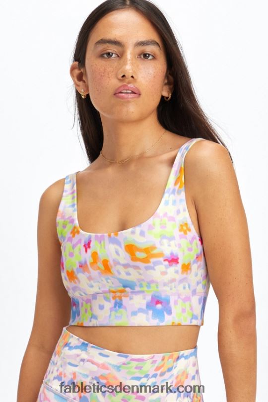 Fabletics Kvinder harlyn vendbar midi sports-bh med medium slagkraft PNX2T1850 new wave blomster/spire